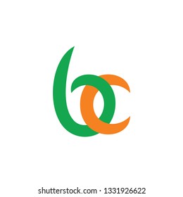 letters bc simple linked logo vector