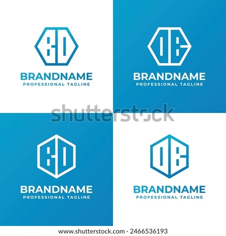 Letters BD and DB Hexagon Logo Set, suitable for business with DB or BD initials