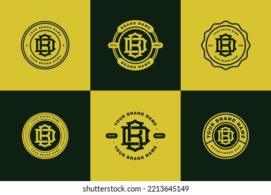 Letras BD o logotipo de plantilla de monograma DB inicial, diseño de placa para ropa, ropa, marca