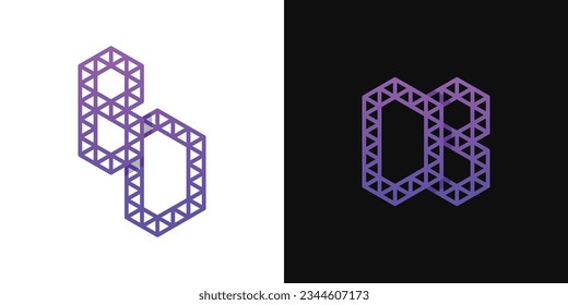 Buchstaben BD und DB Polygon Logo Set, geeignet für den Geschäftsbereich Polygon mit BD und DB Initialen.