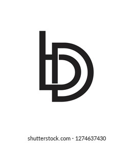 letters bd linked overlapping logo vector