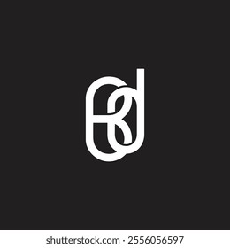 letters bd simple overlap chain font logo vector 