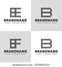 Letters BE EB BF FB Monogram Logo, for business with BE EB BF FB initials