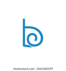 letters be simple curves lines logo vector 