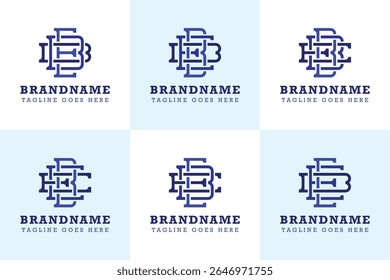 Letras BEB BBE BEE BEE EBE EEB Monograma Conjunto de logotipo, adequado para qualquer marca