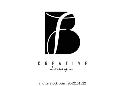 Buchstaben Bf b f Logo mit minimalistischem Design. Buchstaben B und F mit geometrischer und handgeschriebener Typografie. Kreative Vektorgrafik mit Buchstaben.