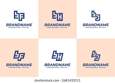 Buchstaben BF BH BJ Logo Monogramm Set, für FB HB JB Initialen Marke