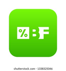 Letters BF black friday and percentage icon. Simple illustration of letters BF black friday and percentage vector icon for web