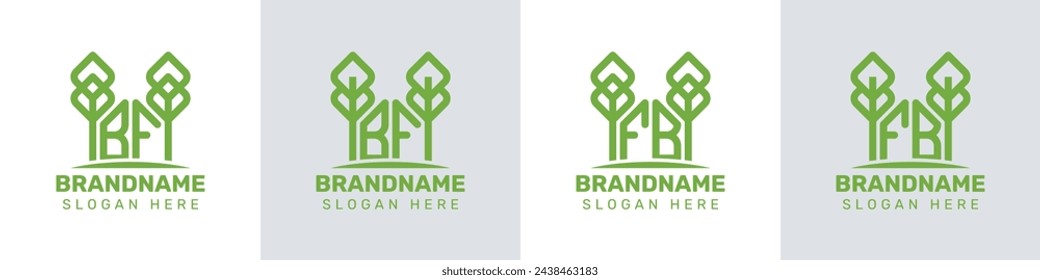 Letters BF and FB Greenhouse Logo, for business related to plant with BF or FB initials