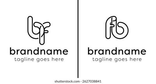 Letters BF and FB Monogram Line Logo, suitable for any business with FB or BF initials