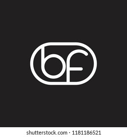 letters bf oval shape logo vector