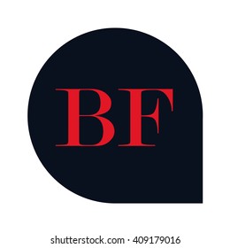 letters BF rounded square shape icon logo red