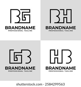 Letters BG GB BH HB Monogram Logo, suitable for any business