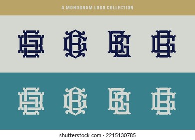 Letters BG or GB monogram template logo initial for clothing, apparel, brand