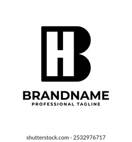 Logotipo del monograma de las letras BH, conveniente para cualquier negocio con las iniciales de HB o de BH