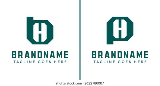 Buchstaben BH und PH Monogram Logo Set, geeignet für jedes Geschäft mit HP Initialen BH HB PH