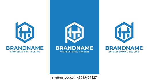 Letters BHT PHT DHT Hexagon Logo, for BHT BTH PHT PTH DHT DTH initials