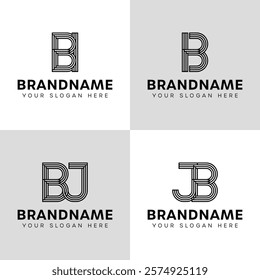 Letters BI IB BJ JB Monogram Logo, for business with BI IB BJ JB initials