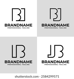 Letters BI IB BJ JB Monogram Logo, suitable for any business