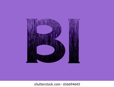 letters BI in lilac tones
