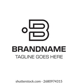 Logotipo del monograma del BI de las letras, conveniente para cualquier marca con las iniciales del BI o del IB