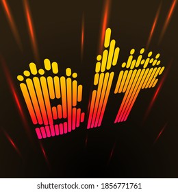 Buchstaben BIT mit Pulse-Musikplayer-Element. Logo-Vorlage elektronische Musik, Equalizer, Speicher, DJ, Diskothek, Disco. Audio-Wave-Logo-Konzept, Thema Multimedia-Technologie