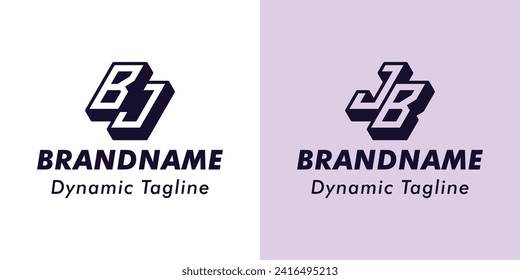 Letters BJ and JB 3D Monogram Logo, Suitable for business with BJ or JB initials