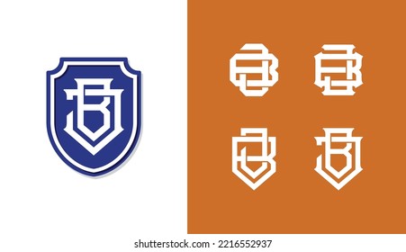 Letters BJ or JB monogram template logo initial for clothing, apparel, brand