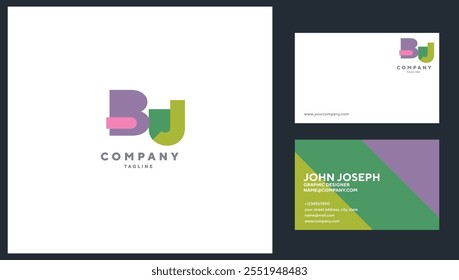 Icono del logotipo de BJ Joint con la Plantilla del Vector de la tarjeta de visita.