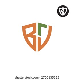 Letters BJ Shield Logo Design
