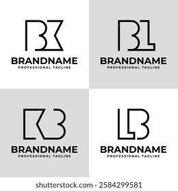 Letters BK KB BL LB Monogram Logo, suitable for any business