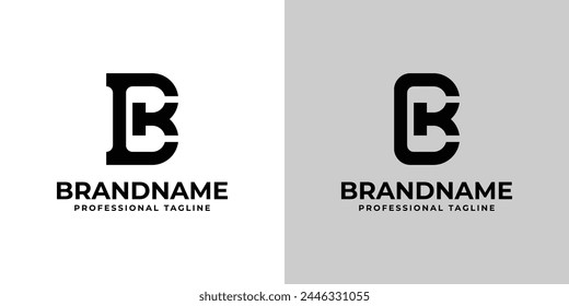 Letters BK or KB Monogram Logo, suitable for business with BK or KB initials