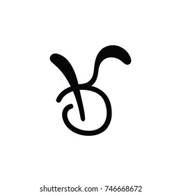 letters bk linked curves design logo vector