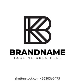 Briefe BK Monogram Logo, geeignet für jedes Unternehmen mit BK oder KB Initialen