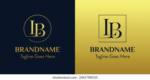 Letters BL In Circle and Square Logo Set, for business with BL or LB initials