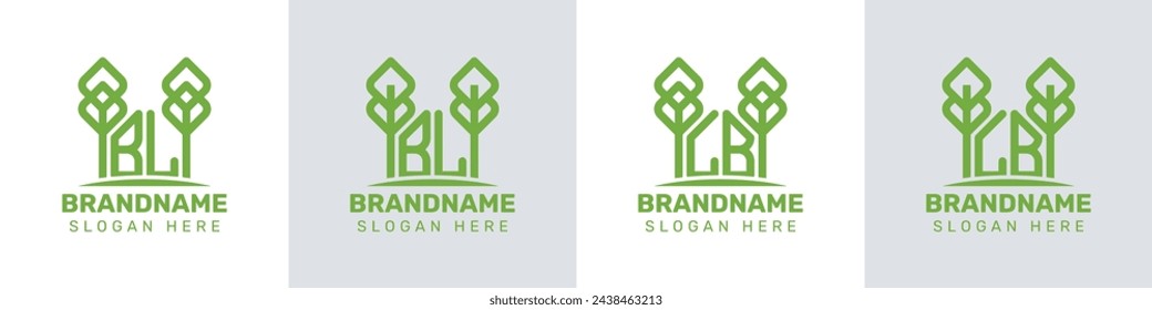 Letters BL and LB Greenhouse Logo, for business related to plant with BL or LB initials