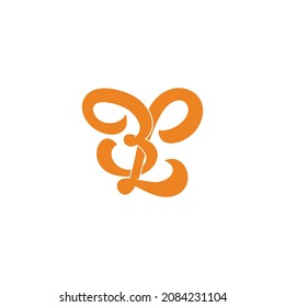 letters bl linked overlapping abstract logo vector