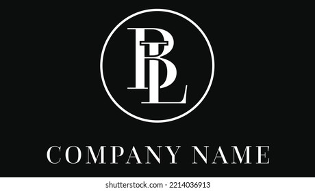 Letters BL Name Initials Modern Minimal Logo Design Template