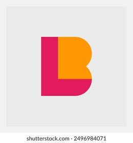 Letters BL: Where Pink Meets Orange. Minimalist Logo Design with a Vibrant Twist. Modern, Striking, and Unforgettable. Perfect for Branding that Demands Attention.