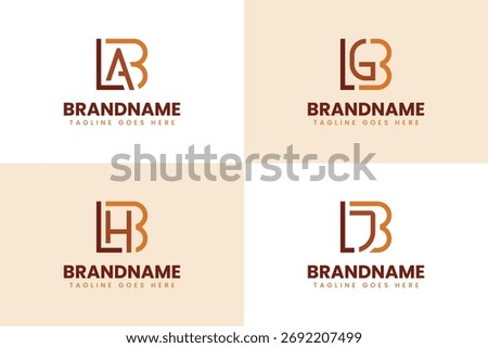 Letters BLA BLG BLH BLJ Monogram Logo Set, for brand with LAB LGB LHB LJB initials
