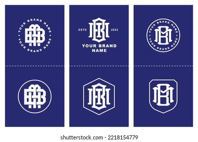 Letters BM or MB monogram template logo initial, badge design for clothing, apparel, brand