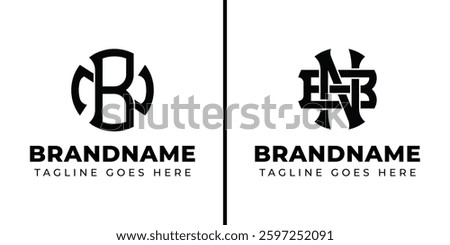 Letters BN and NB Monogram Logo, suitable for business with NB or BN initials