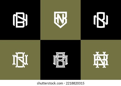 Letters BN or NB monogram template logo initial for clothing, apparel, brand