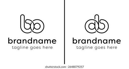 Letters BO and OB Monogram Line Logo, suitable for any business with OB or BO initials