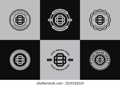 Buchstaben BO oder OB-Monogramm-Vorlagenlogo als Initial-, Plakatdesign für Kleidung, Bekleidung, Marke