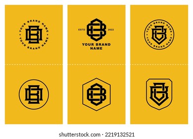 Letters BO or OB monogram template logo initial, badge design for clothing, apparel, brand