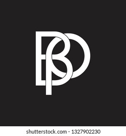letters bp linked monogram line logo vector