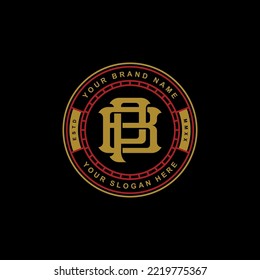 Letters BP or PB monogram template logo initial, badge design for clothing, apparel, brand