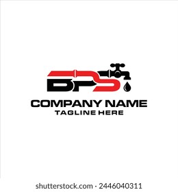 letras BPS plomería logo, inspiración de diseño, ilustración, Vector
