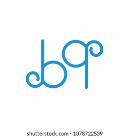 letters bq curl lines design logo vector